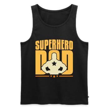 superhero dad - Männer Premium Bio Tank Top - Schwarz - Vorne - Michal (187cm)
