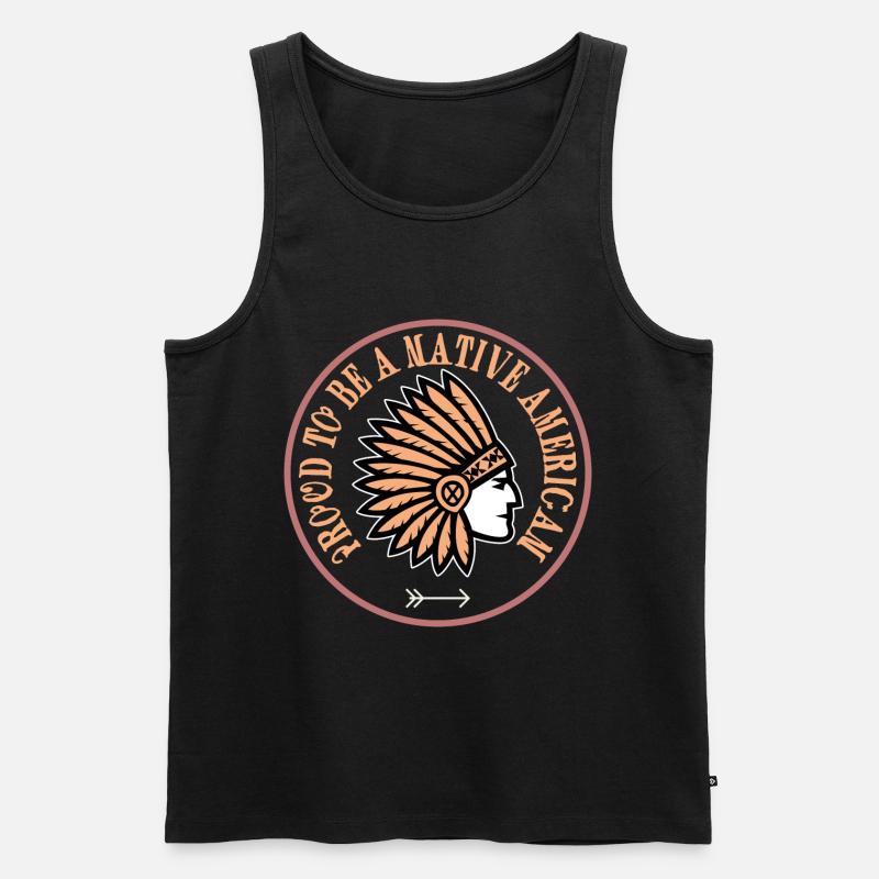 native american - Männer Premium Bio Tank Top - Schwarz