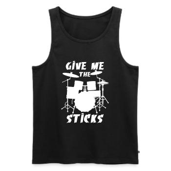 drummer - Männer Premium Bio Tank Top - Schwarz - Vorne - Michal (187cm)