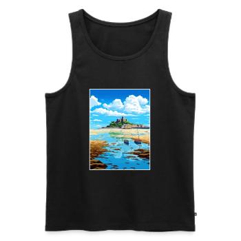 Marazion Cornwall Vintage voyage affiche Souvenir - Débardeur bio Premium Homme - noir - Devant - Michal (187cm)