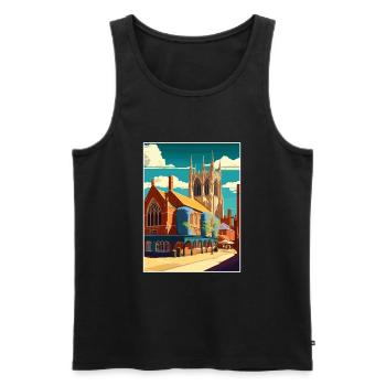 Kings Lynn England Vintage Reiseposter Souvenir - Männer Premium Bio Tank Top - Schwarz - Vorne - Michal (187cm)