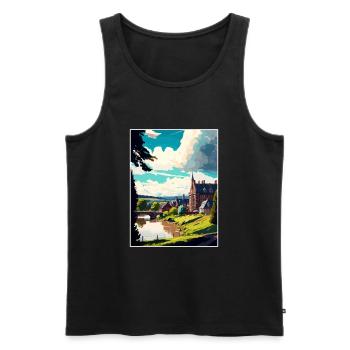 Inverness Schottland Vintage Reiseposter Souvenir - Männer Premium Bio Tank Top - Schwarz - Vorne - AI Model Male 178 light (178cm)