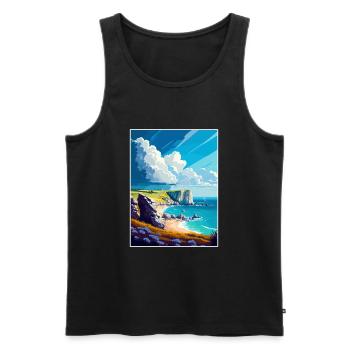 Dover England Kent Vintage Reiseposter Souvenir - Männer Premium Bio Tank Top - Schwarz - Vorne - AI Model Male 178 light (178cm)