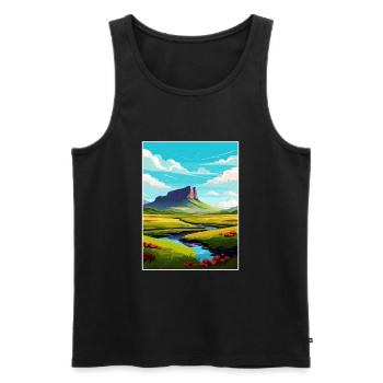 Ben Bulben Irland Vintage Reiseposter Souvenir - Männer Premium Bio Tank Top - Schwarz - Vorne - Michal (187cm)