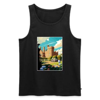 Walmer Angleterre Kent Vintage voyage affiche Souvenir - Débardeur bio Premium Homme - noir - Devant - Michal (187cm)