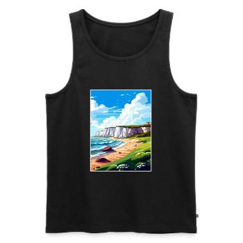 Dover England Kent Vintage Reiseposter Souvenir - Männer Premium Bio Tank Top - Schwarz - Vorne - AI Model Male 178 light (178cm)