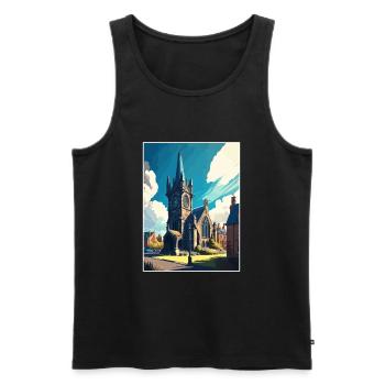 St Andrews Scotland Vintage Travel Poster Souvenir - Men's Premium Organic Tank Top - black - Front - AI Model Male 178 light (178cm)