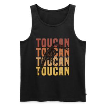 Toucan - Men's Premium Organic Tank Top - black - Front - AI Model Male 178 light (178cm)