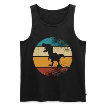 T Rex - Men's Premium Organic Tank Top - black - Front - Michal (187cm)