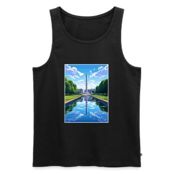 Washington Memorial Dc United States Travel Poster - Men's Premium Organic Tank Top - black - Front - Michal (187cm)