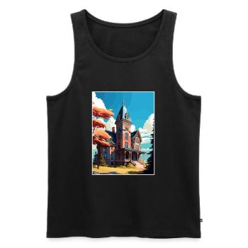 Olana State Historische Stätte New York Reiseposter - Männer Premium Bio Tank Top - Schwarz - Vorne - Michal (187cm)
