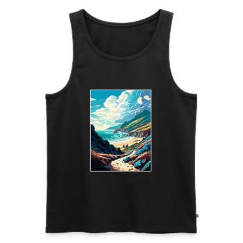 Lost Coast Trail Californie Long Beach Cali Voyage - Débardeur bio Premium Homme - noir - Devant - Michal (187cm)