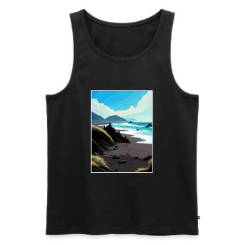 Black Sands Beach Decorblack California Souvenir - Men's Premium Organic Tank Top - black - Front - Michal (187cm)
