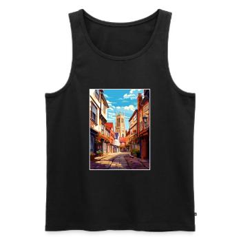 Canterbury Vintage voyage affiche WPA Souvenir - Débardeur bio Premium Homme - noir - Devant - Michal (187cm)