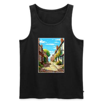 Rye England Vintage Travel Poster WPA Souvenir - Men's Premium Organic Tank Top - black - Front - Michal (187cm)