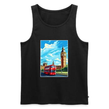 London England Vintage Travel Poster WPA Souvenir - Men's Premium Organic Tank Top - black - Front - Michal (187cm)