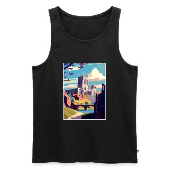 Durham England Vintage Reiseposter WPA Souvenir - Männer Premium Bio Tank Top - Schwarz - Vorne - AI Model Male 178 light (178cm)
