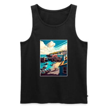 Newquay England Vintage Reiseposter WPA Souvenir - Männer Premium Bio Tank Top - Schwarz - Vorne - Michal (187cm)