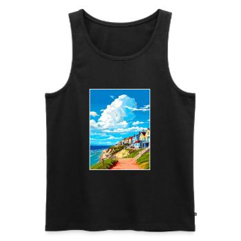 Newquay Cornwall Vintage voyage affiche Souvenir - Débardeur bio Premium Homme - noir - Devant - Michal (187cm)