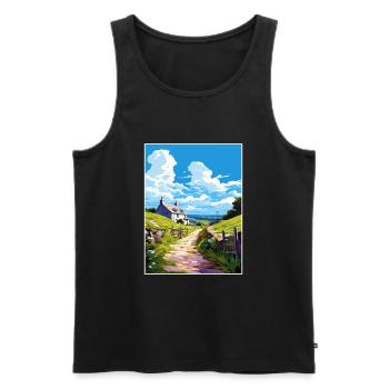 St Neot Cornwall Vintage voyage affiche Souvenir - Débardeur bio Premium Homme - noir - Devant - Michal (187cm)