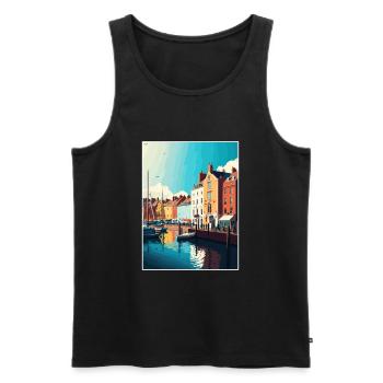 Weymouth England Vintage Reiseposter Souvenir - Männer Premium Bio Tank Top - Schwarz - Vorne - Michal (187cm)