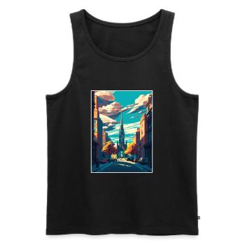 Glasgow Scotland Vintage Travel Poster Souvenir - Men's Premium Organic Tank Top - black - Front - Michal (187cm)
