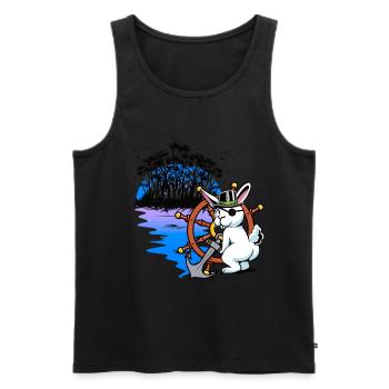 Bunny, Pirate, Buccaneer, Piracy, Fantasy, Sailor - Men's Premium Organic Tank Top - black - Front - AI Model Male 178 light (178cm)