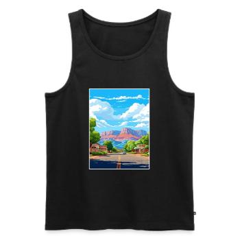 Springdale Utah Posters Vintage Travel Poster WPA - Men's Premium Organic Tank Top - black - Front - AI Model Male 178 light (178cm)