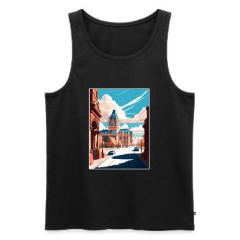 Syracuse New York State Vintage Reiseposter WPA - Männer Premium Bio Tank Top - Schwarz - Vorne - AI Model Male 178 light (178cm)