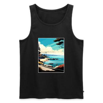 Monterey Bay California Vintage Travel Poster WPA - Men's Premium Organic Tank Top - black - Front - Michal (187cm)