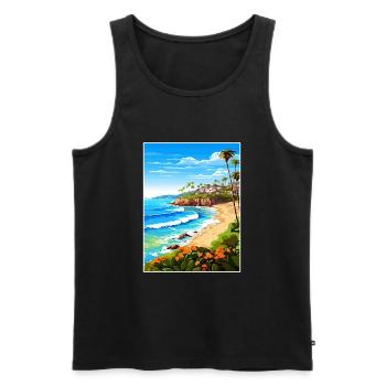 Laguna Beach Kalifornien Vintage Reiseposter WPA - Männer Premium Bio Tank Top - Schwarz - Vorne - AI Model Male 178 light (178cm)