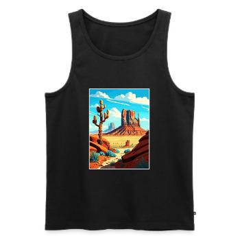 Monument Valley Arizona Vintage Reiseposter WPA - Männer Premium Bio Tank Top - Schwarz - Vorne - AI Model Male 178 light (178cm)