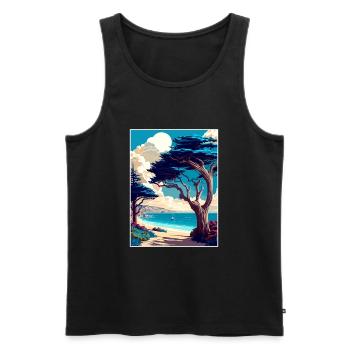 Monterey Bay California Vintage Travel Poster WPA - Men's Premium Organic Tank Top - black - Front - Michal (187cm)
