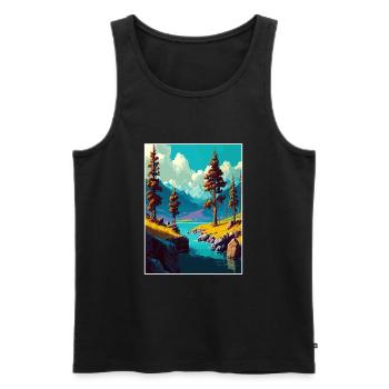 Lake Mammoth Kalifornien Vintage Reiseposter WPA - Männer Premium Bio Tank Top - Schwarz - Vorne - Michal (187cm)