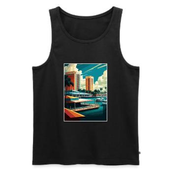Fort Lauderdale Florida Vintage Travel Poster WPA - Men's Premium Organic Tank Top - black - Front - Michal (187cm)