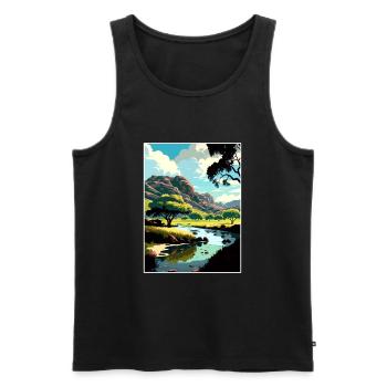 Malibu Creek Kalifornien Vintage Reiseposter WPA - Männer Premium Bio Tank Top - Schwarz - Vorne - Michal (187cm)