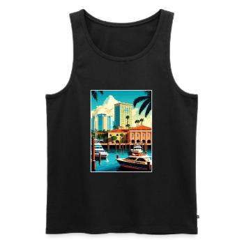 Fort Lauderdale Florida Vintage Travel Poster WPA - Men's Premium Organic Tank Top - black - Front - Michal (187cm)