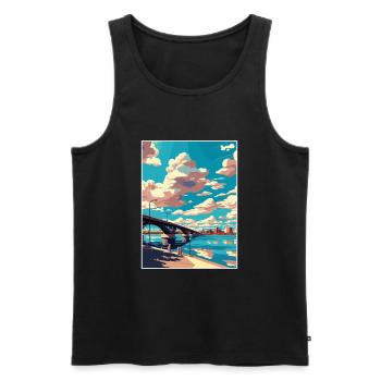 Tempe Town Lake Arizona Vintage Travel Poster WPA - Men's Premium Organic Tank Top - black - Front - AI Model Male 178 light (178cm)