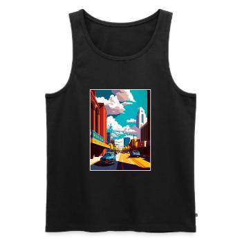 Rochester New York State Vintage Travel Poster WPA - Men's Premium Organic Tank Top - black - Front - Michal (187cm)