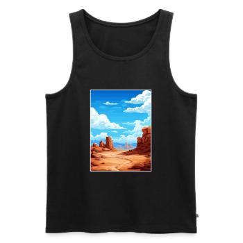 Goblin Valley State Park Vintage voyage affiche WPA - Débardeur bio Premium Homme - noir - Devant - Michal (187cm)
