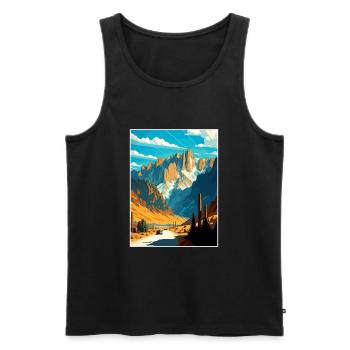 Mount Whitney California Vintage Travel Poster WPA - Men's Premium Organic Tank Top - black - Front - AI Model Male 178 light (178cm)