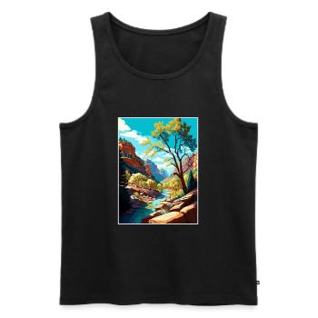 Oak Creek Canyon Arizona Vintage Reiseposter WPA - Männer Premium Bio Tank Top - Schwarz - Vorne - Michal (187cm)