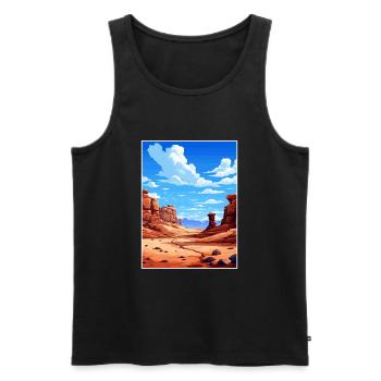 Goblin Valley State Park Vintage voyage affiche WPA - Débardeur bio Premium Homme - noir - Devant - Michal (187cm)
