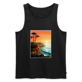 Sunset Cliffs California Vintage Travel Poster WPA - Men's Premium Organic Tank Top - black - Front - Michal (187cm)