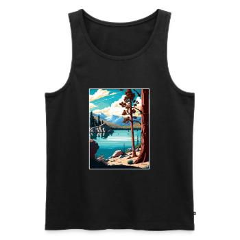 Big Bear Lake California Vintage Travel Poster WPA - Men's Premium Organic Tank Top - black - Front - Michal (187cm)