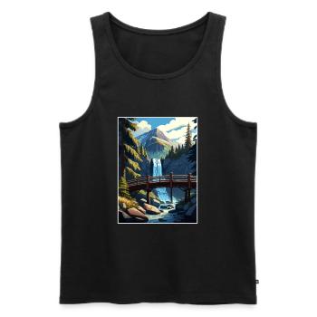 Cascade Falls California Vintage Travel Poster WPA - Men's Premium Organic Tank Top - black - Front - Michal (187cm)
