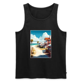 Santa Rosa Beach Florida Vintage Travel Poster WPA - Men's Premium Organic Tank Top - black - Front - Michal (187cm)