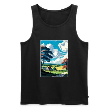 Bucks County Pennsylvania Vintage Reiseposter - Männer Premium Bio Tank Top - Schwarz - Vorne - AI Model Male 178 light (178cm)