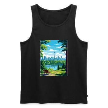 Toronto Canada décoration Vintage affiche de voyage - Débardeur bio Premium Homme - noir - Devant - Michal (187cm)