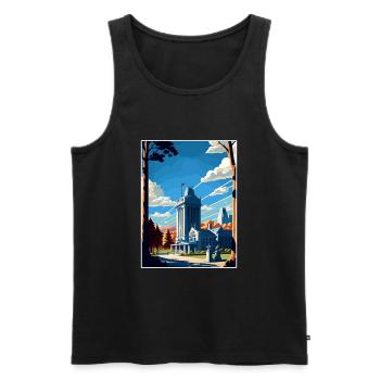 West Point New York State Vintage Travel Poster - Men's Premium Organic Tank Top - black - Front - Michal (187cm)